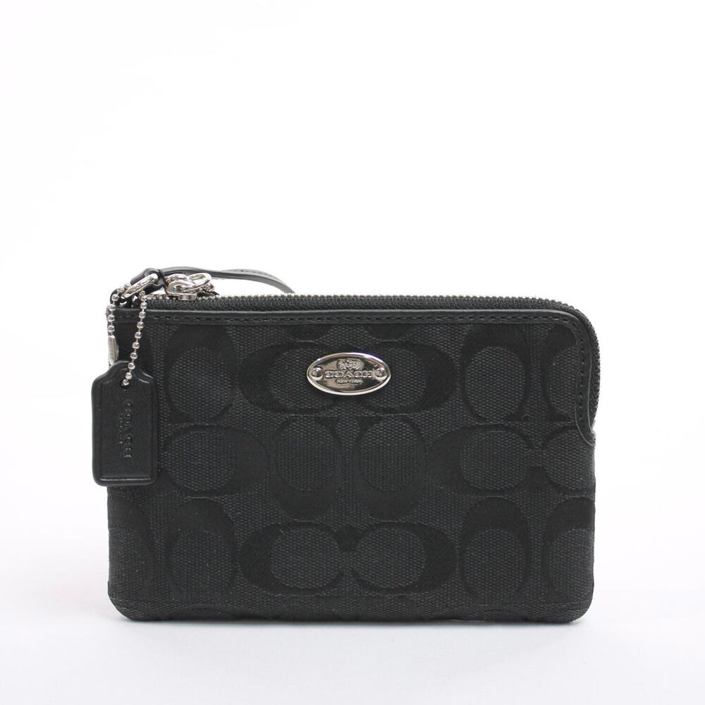 Coach Signature Canvas Corner Zip Wristlet